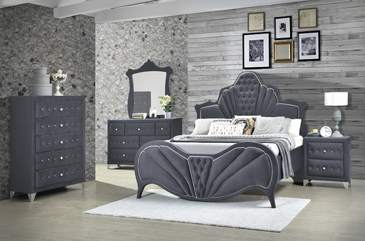 Dante Gray Velvet Queen Bed - Premium Bed from ACME East - Just $739.05! Shop now at Furniture Wholesale Plus  We are the best furniture store in Nashville, Hendersonville, Goodlettsville, Madison, Antioch, Mount Juliet, Lebanon, Gallatin, Springfield, Murfreesboro, Franklin, Brentwood