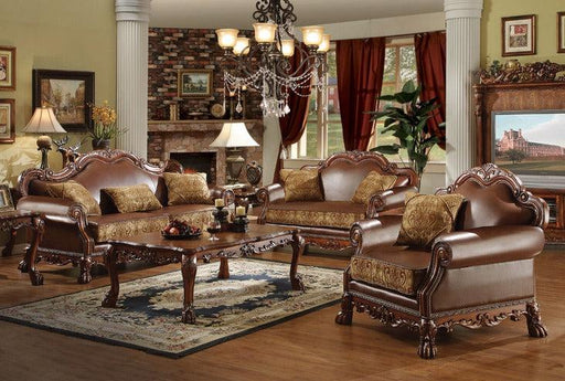 Dresden Brown PU & Chenille, Cherry Oak 3-Piece Living Room Set - Premium Living Room Set from ACME East - Just $6218.55! Shop now at Furniture Wholesale Plus  We are the best furniture store in Nashville, Hendersonville, Goodlettsville, Madison, Antioch, Mount Juliet, Lebanon, Gallatin, Springfield, Murfreesboro, Franklin, Brentwood