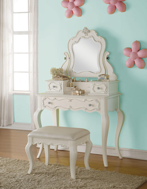 Edalene Pearl White Vanity & Mirror - Premium Mirror from ACME East - Just $852.15! Shop now at Furniture Wholesale Plus  We are the best furniture store in Nashville, Hendersonville, Goodlettsville, Madison, Antioch, Mount Juliet, Lebanon, Gallatin, Springfield, Murfreesboro, Franklin, Brentwood