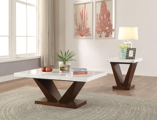 Forbes White Marble & Walnut Coffee Table - Premium Coffee Table from ACME East - Just $629.85! Shop now at Furniture Wholesale Plus  We are the best furniture store in Nashville, Hendersonville, Goodlettsville, Madison, Antioch, Mount Juliet, Lebanon, Gallatin, Springfield, Murfreesboro, Franklin, Brentwood