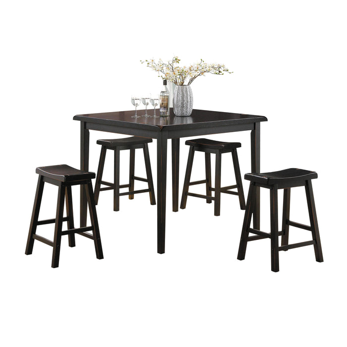 Gaucho Black Counter Height Set (5Pc Pk) - Premium Dining Room Set from ACME East - Just $469.95! Shop now at Furniture Wholesale Plus  We are the best furniture store in Nashville, Hendersonville, Goodlettsville, Madison, Antioch, Mount Juliet, Lebanon, Gallatin, Springfield, Murfreesboro, Franklin, Brentwood