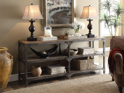 Gorden Weathered Oak & Antique Silver Console Table - Premium Console Table from ACME East - Just $559.65! Shop now at Furniture Wholesale Plus  We are the best furniture store in Nashville, Hendersonville, Goodlettsville, Madison, Antioch, Mount Juliet, Lebanon, Gallatin, Springfield, Murfreesboro, Franklin, Brentwood