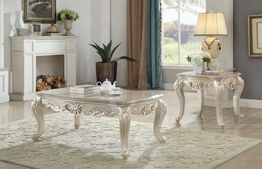 Gorsedd Marble & Antique White Coffee Table - Premium Coffee Table from ACME East - Just $1074.45! Shop now at Furniture Wholesale Plus  We are the best furniture store in Nashville, Hendersonville, Goodlettsville, Madison, Antioch, Mount Juliet, Lebanon, Gallatin, Springfield, Murfreesboro, Franklin, Brentwood