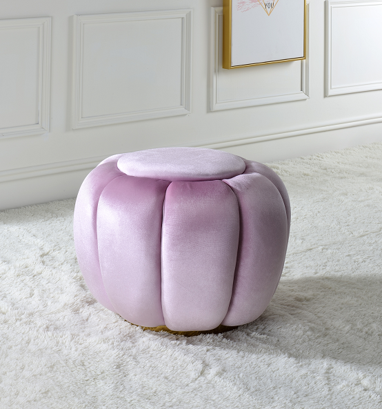 Heiress Bubblegum Pink Velvet Ottoman - Premium Ottoman from ACME East - Just $142.35! Shop now at Furniture Wholesale Plus  We are the best furniture store in Nashville, Hendersonville, Goodlettsville, Madison, Antioch, Mount Juliet, Lebanon, Gallatin, Springfield, Murfreesboro, Franklin, Brentwood