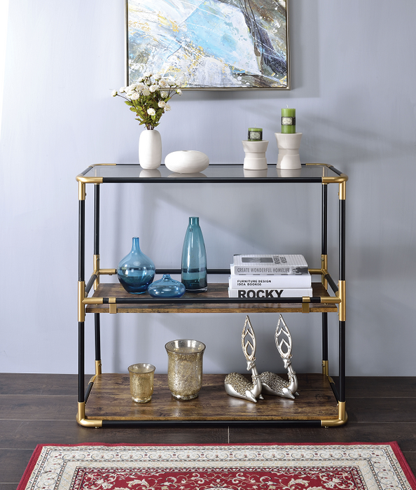 Heleris Black/Gold & Smoky Glass Console Table - Premium Console Table from ACME East - Just $284.70! Shop now at Furniture Wholesale Plus  We are the best furniture store in Nashville, Hendersonville, Goodlettsville, Madison, Antioch, Mount Juliet, Lebanon, Gallatin, Springfield, Murfreesboro, Franklin, Brentwood