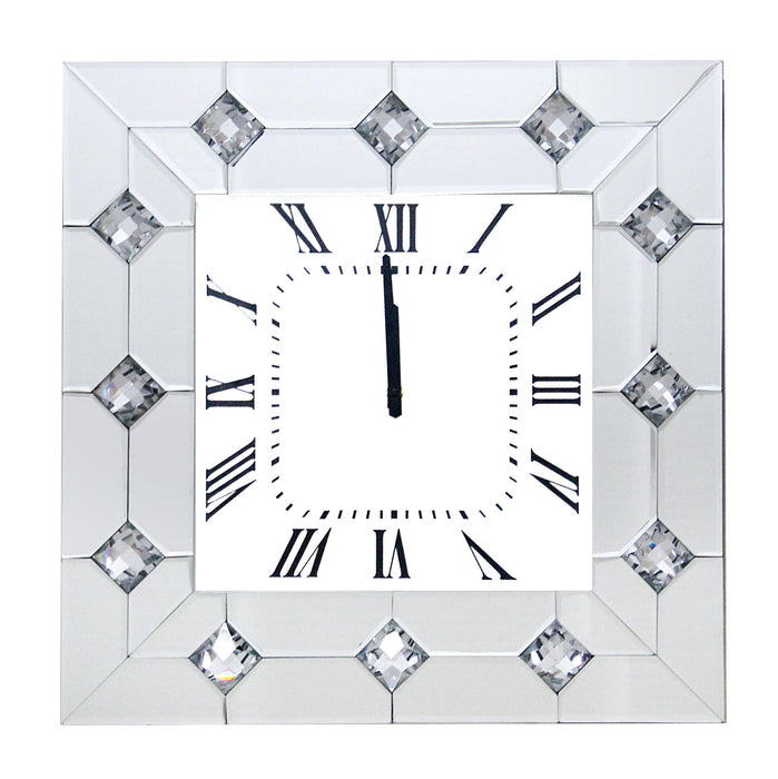 Hessa Mirrored & Faux Rhinestones Wall Clock - Premium Wall Clock from ACME East - Just $120.90! Shop now at Furniture Wholesale Plus  We are the best furniture store in Nashville, Hendersonville, Goodlettsville, Madison, Antioch, Mount Juliet, Lebanon, Gallatin, Springfield, Murfreesboro, Franklin, Brentwood