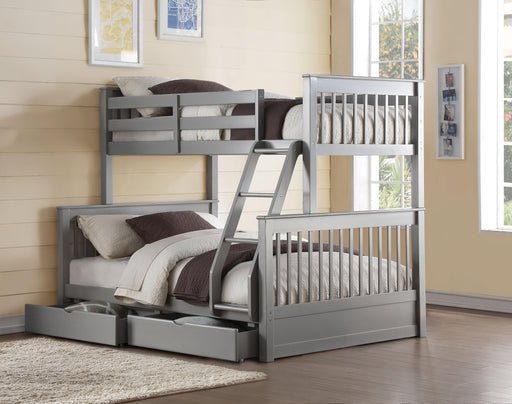 Haley II Gray Bunk Bed (Twin/Full) - Premium Bunk Bed from ACME East - Just $805.35! Shop now at Furniture Wholesale Plus  We are the best furniture store in Nashville, Hendersonville, Goodlettsville, Madison, Antioch, Mount Juliet, Lebanon, Gallatin, Springfield, Murfreesboro, Franklin, Brentwood