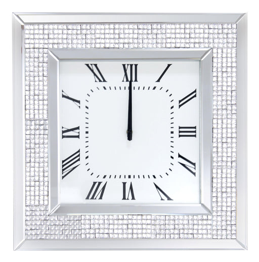 Iama Mirrored & Faux Rhinestones Wall Clock - Premium Wall Clock from ACME East - Just $107.25! Shop now at Furniture Wholesale Plus  We are the best furniture store in Nashville, Hendersonville, Goodlettsville, Madison, Antioch, Mount Juliet, Lebanon, Gallatin, Springfield, Murfreesboro, Franklin, Brentwood