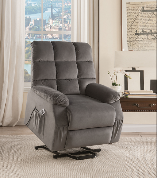 Ipompea Gray Velvet Recliner w/Power Lift & Massage - Premium Recliner from ACME East - Just $1162.20! Shop now at Furniture Wholesale Plus  We are the best furniture store in Nashville, Hendersonville, Goodlettsville, Madison, Antioch, Mount Juliet, Lebanon, Gallatin, Springfield, Murfreesboro, Franklin, Brentwood