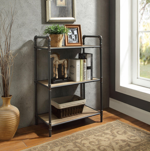 Itzel Antique Oak & Sandy Gray Bookshelf - Premium Bookcase from ACME East - Just $183.30! Shop now at Furniture Wholesale Plus  We are the best furniture store in Nashville, Hendersonville, Goodlettsville, Madison, Antioch, Mount Juliet, Lebanon, Gallatin, Springfield, Murfreesboro, Franklin, Brentwood