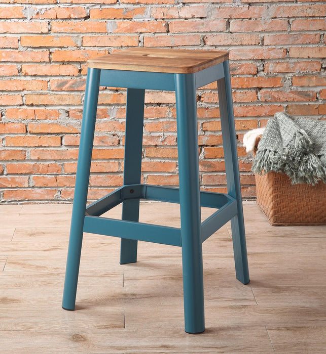 Jacotte Natural & Teal Bar Stool (1Pc) - Premium Barstool from ACME East - Just $152.10! Shop now at Furniture Wholesale Plus  We are the best furniture store in Nashville, Hendersonville, Goodlettsville, Madison, Antioch, Mount Juliet, Lebanon, Gallatin, Springfield, Murfreesboro, Franklin, Brentwood