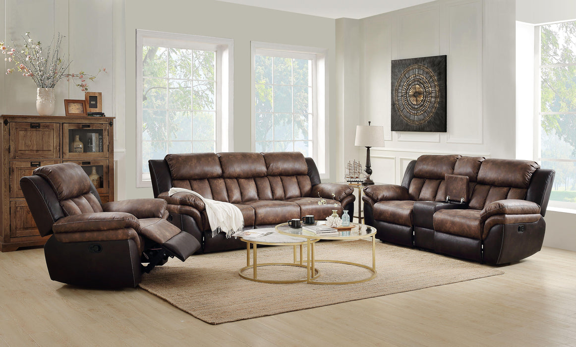 Jaylen Toffee & Espresso Polished Microfiber Sofa (Motion) - Premium Sofa from ACME East - Just $1560! Shop now at Furniture Wholesale Plus  We are the best furniture store in Nashville, Hendersonville, Goodlettsville, Madison, Antioch, Mount Juliet, Lebanon, Gallatin, Springfield, Murfreesboro, Franklin, Brentwood