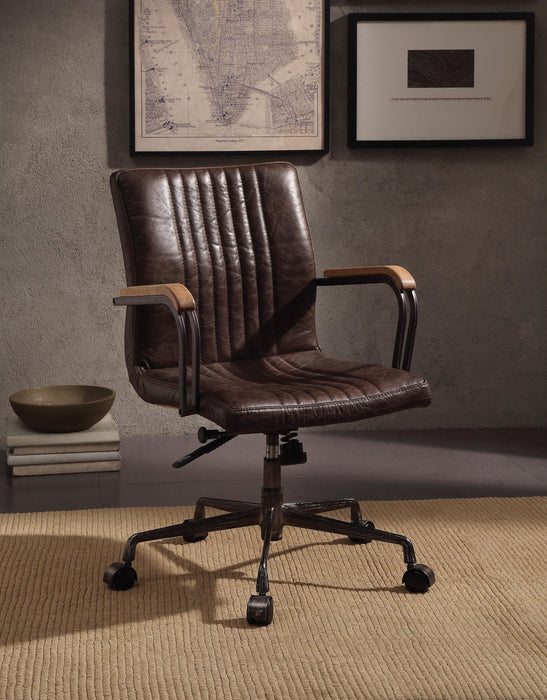 Joslin Distress Chocolate Top Grain Leather Office Chair - Premium Office Chair from ACME East - Just $861.90! Shop now at Furniture Wholesale Plus  We are the best furniture store in Nashville, Hendersonville, Goodlettsville, Madison, Antioch, Mount Juliet, Lebanon, Gallatin, Springfield, Murfreesboro, Franklin, Brentwood