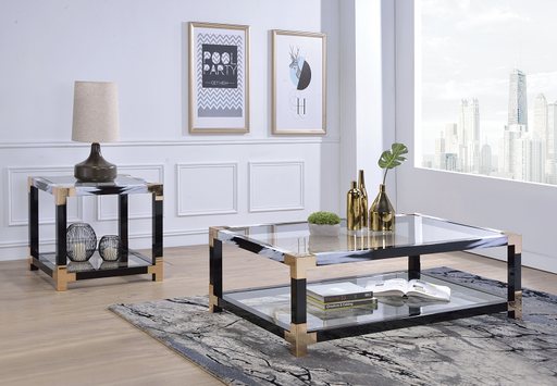 Lafty White Brushed & Clear Glass Coffee Table - Premium Coffee Table from ACME East - Just $491.40! Shop now at Furniture Wholesale Plus  We are the best furniture store in Nashville, Hendersonville, Goodlettsville, Madison, Antioch, Mount Juliet, Lebanon, Gallatin, Springfield, Murfreesboro, Franklin, Brentwood