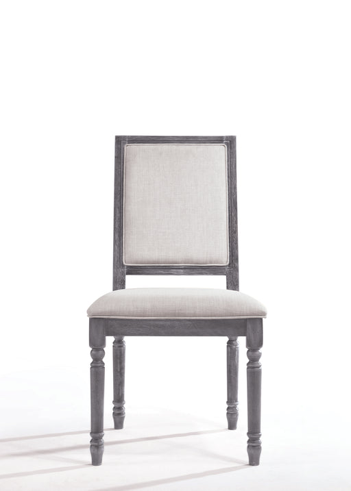 Leventis Cream Linen & Weathered Gray Side Chair - Premium Dining Chair from ACME East - Just $349.05! Shop now at Furniture Wholesale Plus  We are the best furniture store in Nashville, Hendersonville, Goodlettsville, Madison, Antioch, Mount Juliet, Lebanon, Gallatin, Springfield, Murfreesboro, Franklin, Brentwood