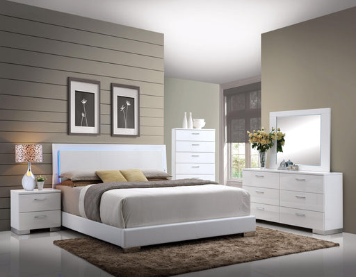 Lorimar White PU & Chrome Leg Queen Bed - Premium Bed from ACME East - Just $522.60! Shop now at Furniture Wholesale Plus  We are the best furniture store in Nashville, Hendersonville, Goodlettsville, Madison, Antioch, Mount Juliet, Lebanon, Gallatin, Springfield, Murfreesboro, Franklin, Brentwood