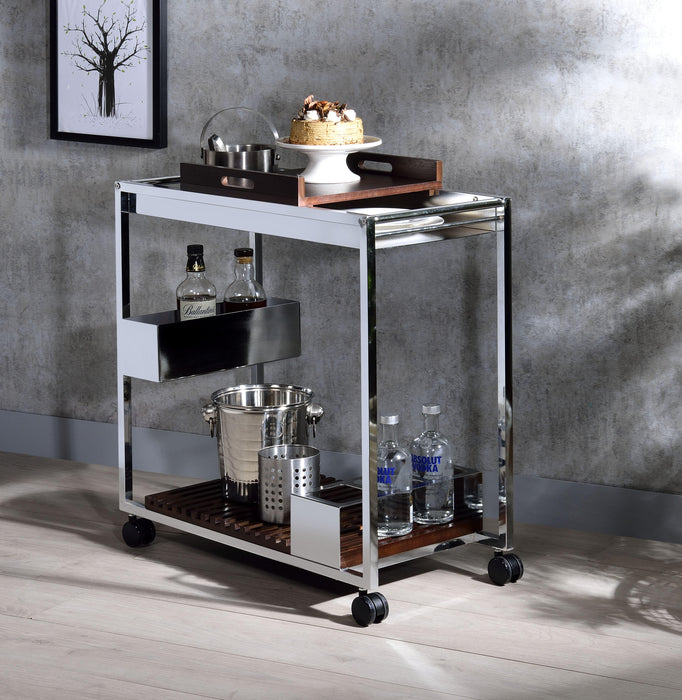 Lisses Chrome Serving Cart - Premium Server from ACME East - Just $327.60! Shop now at Furniture Wholesale Plus  We are the best furniture store in Nashville, Hendersonville, Goodlettsville, Madison, Antioch, Mount Juliet, Lebanon, Gallatin, Springfield, Murfreesboro, Franklin, Brentwood