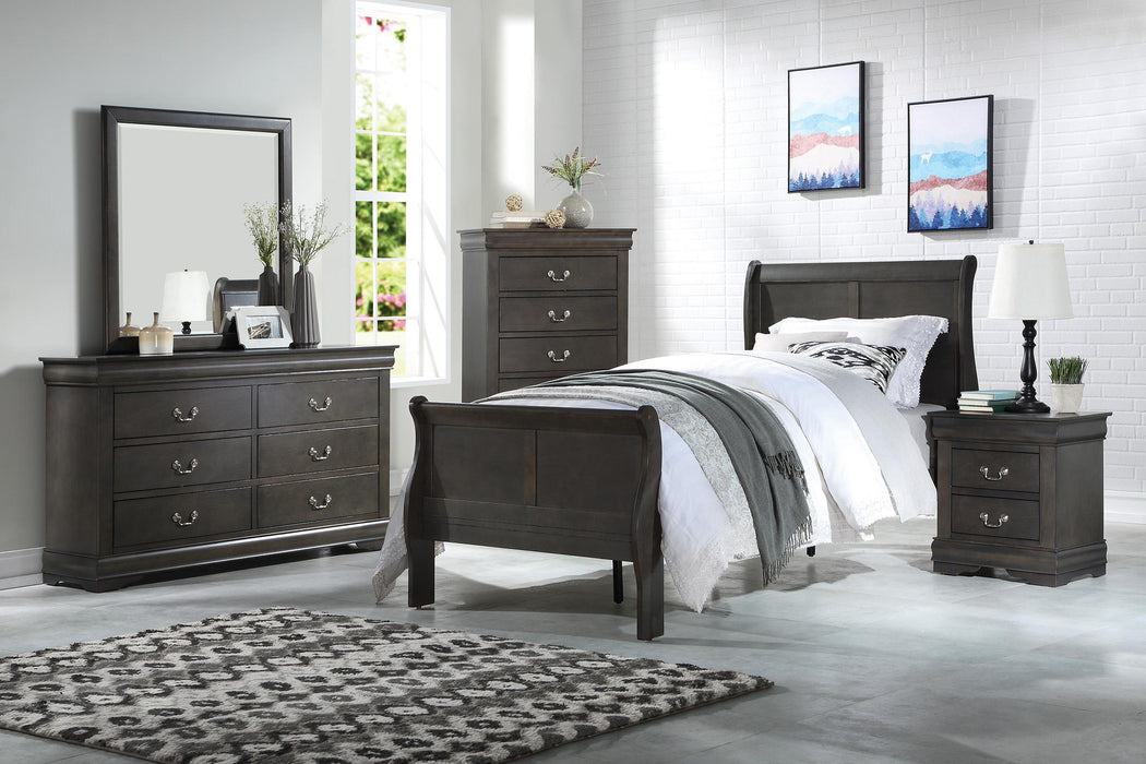 Louis Philippe Dark Gray Twin Bed - Premium Bed from ACME East - Just $401.70! Shop now at Furniture Wholesale Plus  We are the best furniture store in Nashville, Hendersonville, Goodlettsville, Madison, Antioch, Mount Juliet, Lebanon, Gallatin, Springfield, Murfreesboro, Franklin, Brentwood