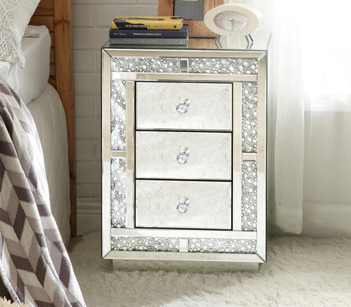 Mallika Mirrored & Faux Crystals Accent Table - Premium Nightstand from ACME East - Just $310.05! Shop now at Furniture Wholesale Plus  We are the best furniture store in Nashville, Hendersonville, Goodlettsville, Madison, Antioch, Mount Juliet, Lebanon, Gallatin, Springfield, Murfreesboro, Franklin, Brentwood