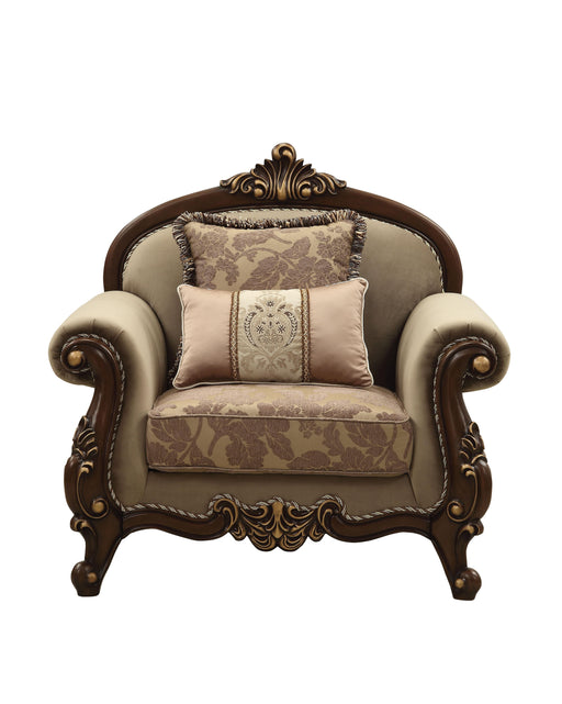 Mehadi Velvet & Walnut Chair & 2 Pillows - Premium Chair from ACME East - Just $1758.90! Shop now at Furniture Wholesale Plus  We are the best furniture store in Nashville, Hendersonville, Goodlettsville, Madison, Antioch, Mount Juliet, Lebanon, Gallatin, Springfield, Murfreesboro, Franklin, Brentwood