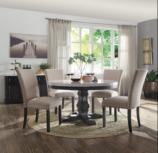 Nolan White Marble & Salvage Dark Oak Dining Table - Premium Dining Table from ACME East - Just $1142.70! Shop now at Furniture Wholesale Plus  We are the best furniture store in Nashville, Hendersonville, Goodlettsville, Madison, Antioch, Mount Juliet, Lebanon, Gallatin, Springfield, Murfreesboro, Franklin, Brentwood