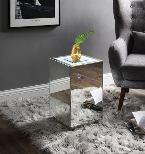 Nyoka Mirrored & Faux Gems Accent Table (LED) - Premium Nightstand from ACME East - Just $263.25! Shop now at Furniture Wholesale Plus  We are the best furniture store in Nashville, Hendersonville, Goodlettsville, Madison, Antioch, Mount Juliet, Lebanon, Gallatin, Springfield, Murfreesboro, Franklin, Brentwood