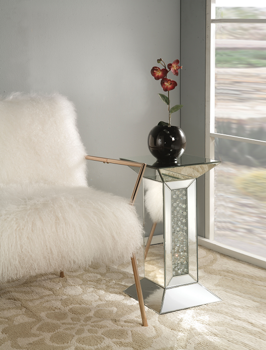 Nysa Mirrored & Faux Crystals Pedestal Stand - Premium Pedestal Table from ACME East - Just $222.30! Shop now at Furniture Wholesale Plus  We are the best furniture store in Nashville, Hendersonville, Goodlettsville, Madison, Antioch, Mount Juliet, Lebanon, Gallatin, Springfield, Murfreesboro, Franklin, Brentwood