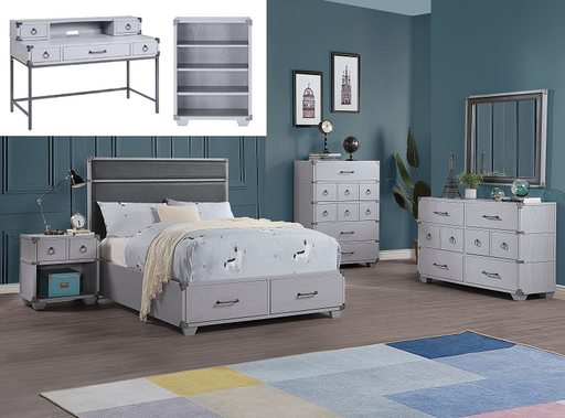 Orchest Gray PU & Gray Twin Bed (Storage) - Premium Bed from ACME East - Just $629.85! Shop now at Furniture Wholesale Plus  We are the best furniture store in Nashville, Hendersonville, Goodlettsville, Madison, Antioch, Mount Juliet, Lebanon, Gallatin, Springfield, Murfreesboro, Franklin, Brentwood