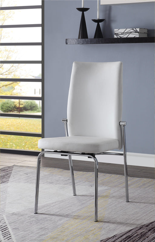 Osias White PU & Chrome Side Chair - Premium Dining Chair from ACME East - Just $438.75! Shop now at Furniture Wholesale Plus  We are the best furniture store in Nashville, Hendersonville, Goodlettsville, Madison, Antioch, Mount Juliet, Lebanon, Gallatin, Springfield, Murfreesboro, Franklin, Brentwood