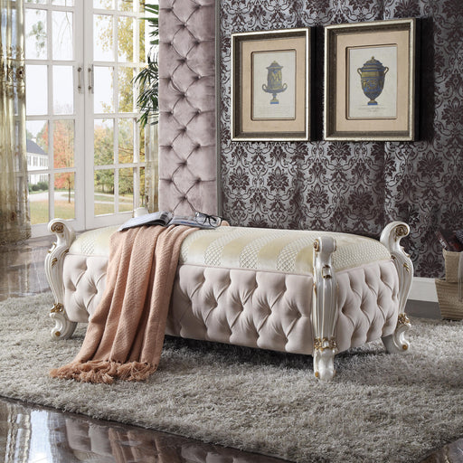 Picardy Fabric & Antique Pearl Bench - Premium Bench from ACME East - Just $1341.60! Shop now at Furniture Wholesale Plus  We are the best furniture store in Nashville, Hendersonville, Goodlettsville, Madison, Antioch, Mount Juliet, Lebanon, Gallatin, Springfield, Murfreesboro, Franklin, Brentwood