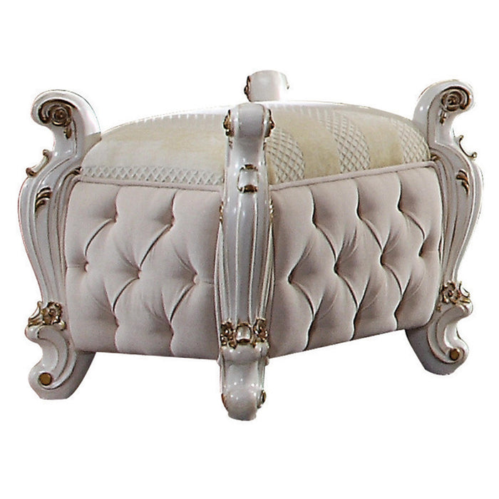 Picardy Fabric & Antique Pearl Vanity Stool - Premium Vanity from ACME East - Just $803.40! Shop now at Furniture Wholesale Plus  We are the best furniture store in Nashville, Hendersonville, Goodlettsville, Madison, Antioch, Mount Juliet, Lebanon, Gallatin, Springfield, Murfreesboro, Franklin, Brentwood