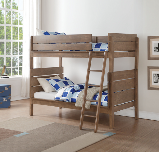 Ranta Antique Oak Bunk Bed (Twin/Twin) - Premium Bunk Bed from ACME East - Just $696.15! Shop now at Furniture Wholesale Plus  We are the best furniture store in Nashville, Hendersonville, Goodlettsville, Madison, Antioch, Mount Juliet, Lebanon, Gallatin, Springfield, Murfreesboro, Franklin, Brentwood