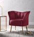 Reese Burgundy Velvet & Gold Accent Chair - Premium Chair from ACME East - Just $329.55! Shop now at Furniture Wholesale Plus  We are the best furniture store in Nashville, Hendersonville, Goodlettsville, Madison, Antioch, Mount Juliet, Lebanon, Gallatin, Springfield, Murfreesboro, Franklin, Brentwood