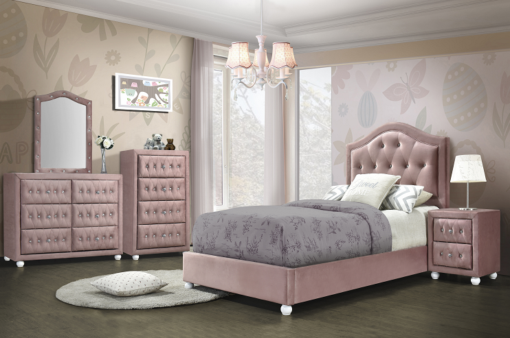 Reggie Pink Fabric Twin Bed - Premium Bed from ACME East - Just $304.20! Shop now at Furniture Wholesale Plus  We are the best furniture store in Nashville, Hendersonville, Goodlettsville, Madison, Antioch, Mount Juliet, Lebanon, Gallatin, Springfield, Murfreesboro, Franklin, Brentwood