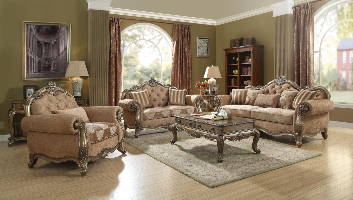 Ragenardus Fabric & Vintage Oak Sofa w/5 Pillows - Premium Sofa from ACME East - Just $2648.10! Shop now at Furniture Wholesale Plus  We are the best furniture store in Nashville, Hendersonville, Goodlettsville, Madison, Antioch, Mount Juliet, Lebanon, Gallatin, Springfield, Murfreesboro, Franklin, Brentwood