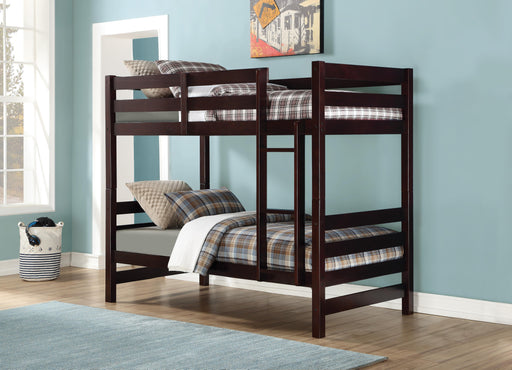 Ronnie Espresso Bunk Bed (Twin/Twin) - Premium Bunk Bed from ACME East - Just $491.40! Shop now at Furniture Wholesale Plus  We are the best furniture store in Nashville, Hendersonville, Goodlettsville, Madison, Antioch, Mount Juliet, Lebanon, Gallatin, Springfield, Murfreesboro, Franklin, Brentwood