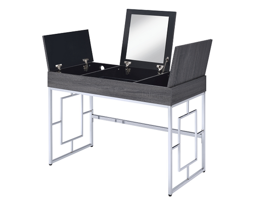 Saffron Black Oak & Chrome Vanity Desk - Premium Vanity from ACME East - Just $466.05! Shop now at Furniture Wholesale Plus  We are the best furniture store in Nashville, Hendersonville, Goodlettsville, Madison, Antioch, Mount Juliet, Lebanon, Gallatin, Springfield, Murfreesboro, Franklin, Brentwood