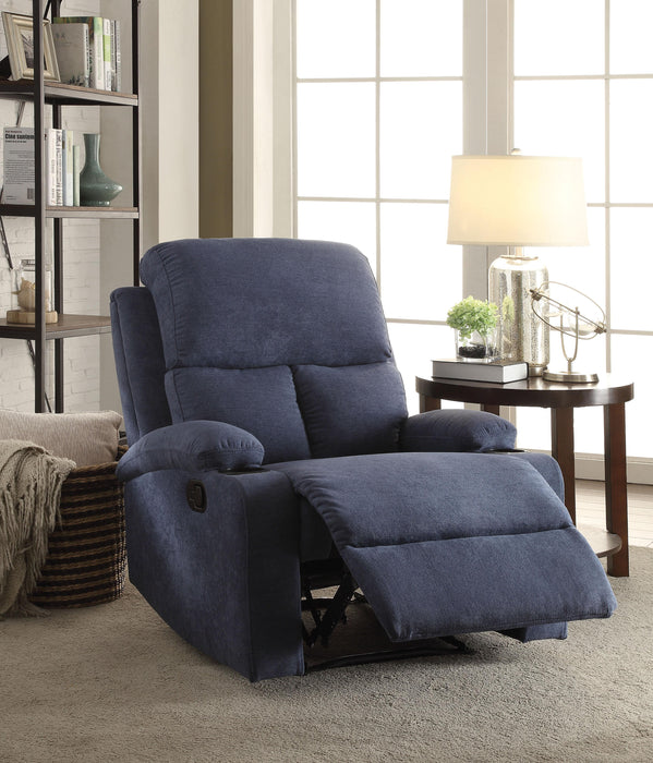 Rosia Blue Velvet Recliner (Motion) - Premium Recliner from ACME East - Just $407.55! Shop now at Furniture Wholesale Plus  We are the best furniture store in Nashville, Hendersonville, Goodlettsville, Madison, Antioch, Mount Juliet, Lebanon, Gallatin, Springfield, Murfreesboro, Franklin, Brentwood