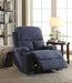 Rosia Blue Velvet Recliner (Motion) - Premium Recliner from ACME East - Just $407.55! Shop now at Furniture Wholesale Plus  We are the best furniture store in Nashville, Hendersonville, Goodlettsville, Madison, Antioch, Mount Juliet, Lebanon, Gallatin, Springfield, Murfreesboro, Franklin, Brentwood