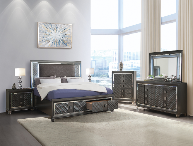 Sawyer PU & Metallic Gray Queen Bed - Premium Bed from ACME East - Just $1244.10! Shop now at Furniture Wholesale Plus  We are the best furniture store in Nashville, Hendersonville, Goodlettsville, Madison, Antioch, Mount Juliet, Lebanon, Gallatin, Springfield, Murfreesboro, Franklin, Brentwood