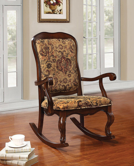 Sharan Fabric & Cherry Rocking Chair - Premium Chair from ACME East - Just $507! Shop now at Furniture Wholesale Plus  We are the best furniture store in Nashville, Hendersonville, Goodlettsville, Madison, Antioch, Mount Juliet, Lebanon, Gallatin, Springfield, Murfreesboro, Franklin, Brentwood