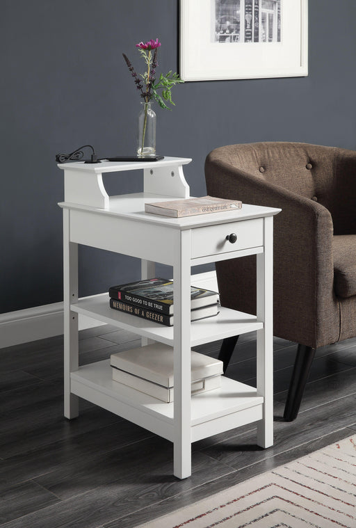 Slayer White Side Table (USB Charging Dock) - Premium Side Table from ACME East - Just $165.75! Shop now at Furniture Wholesale Plus  We are the best furniture store in Nashville, Hendersonville, Goodlettsville, Madison, Antioch, Mount Juliet, Lebanon, Gallatin, Springfield, Murfreesboro, Franklin, Brentwood