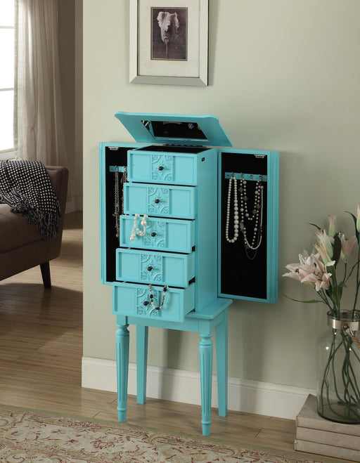 Tammy Light Blue Jewelry Armoire - Premium Armoire from ACME East - Just $349.05! Shop now at Furniture Wholesale Plus  We are the best furniture store in Nashville, Hendersonville, Goodlettsville, Madison, Antioch, Mount Juliet, Lebanon, Gallatin, Springfield, Murfreesboro, Franklin, Brentwood