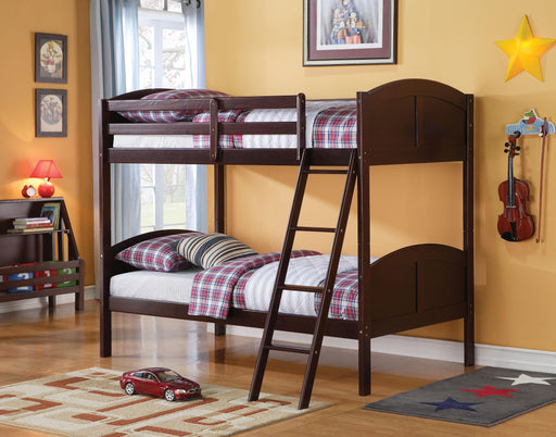 Toshi Espresso Bunk Bed (Twin/Twin) - Premium Bunk Bed from ACME East - Just $335.40! Shop now at Furniture Wholesale Plus  We are the best furniture store in Nashville, Hendersonville, Goodlettsville, Madison, Antioch, Mount Juliet, Lebanon, Gallatin, Springfield, Murfreesboro, Franklin, Brentwood