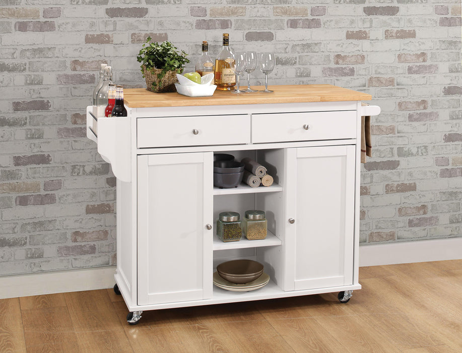 Tullarick Natural & White Kitchen Cart - Premium Kitchen Cart from ACME East - Just $491.40! Shop now at Furniture Wholesale Plus  We are the best furniture store in Nashville, Hendersonville, Goodlettsville, Madison, Antioch, Mount Juliet, Lebanon, Gallatin, Springfield, Murfreesboro, Franklin, Brentwood