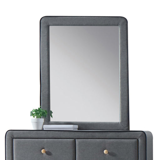 Valda Light Gray Fabric Mirror - Premium Mirror from ACME East - Just $109.20! Shop now at Furniture Wholesale Plus  We are the best furniture store in Nashville, Hendersonville, Goodlettsville, Madison, Antioch, Mount Juliet, Lebanon, Gallatin, Springfield, Murfreesboro, Franklin, Brentwood