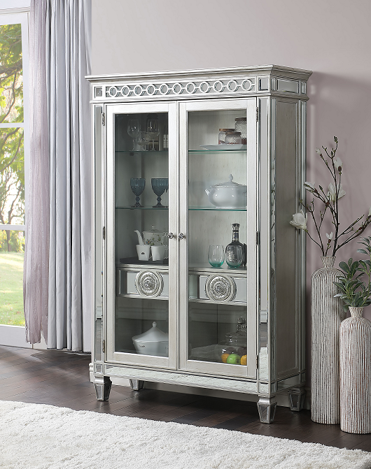 Varian Mirrored & Antique Platinum Curio - Premium Curio from ACME East - Just $2219.10! Shop now at Furniture Wholesale Plus  We are the best furniture store in Nashville, Hendersonville, Goodlettsville, Madison, Antioch, Mount Juliet, Lebanon, Gallatin, Springfield, Murfreesboro, Franklin, Brentwood