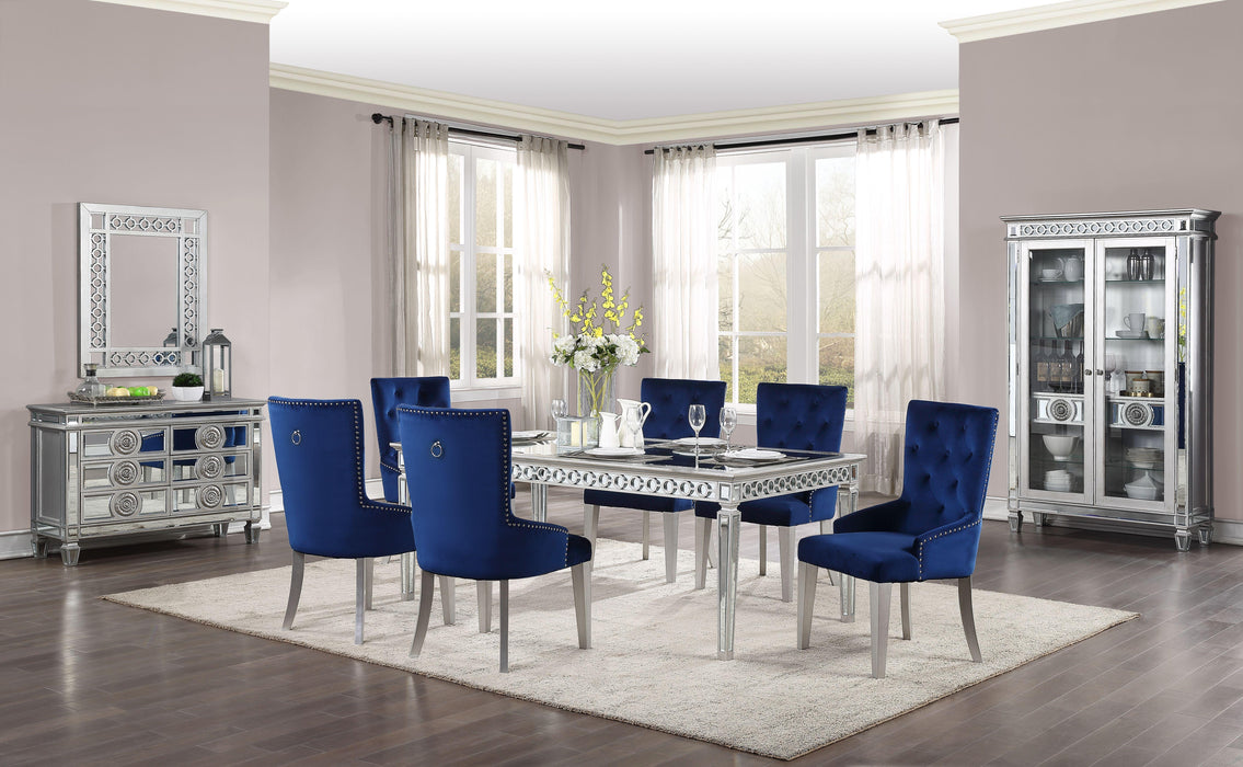 Varian Mirrored & Antique Platinum Dining Table (72"L) - Premium Dining Table from ACME East - Just $1051.05! Shop now at Furniture Wholesale Plus  We are the best furniture store in Nashville, Hendersonville, Goodlettsville, Madison, Antioch, Mount Juliet, Lebanon, Gallatin, Springfield, Murfreesboro, Franklin, Brentwood