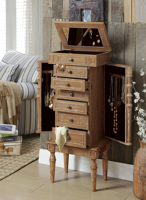 Taline Weathered Oak Jewelry Armoire - Premium Armoire from ACME East - Just $380.25! Shop now at Furniture Wholesale Plus  We are the best furniture store in Nashville, Hendersonville, Goodlettsville, Madison, Antioch, Mount Juliet, Lebanon, Gallatin, Springfield, Murfreesboro, Franklin, Brentwood