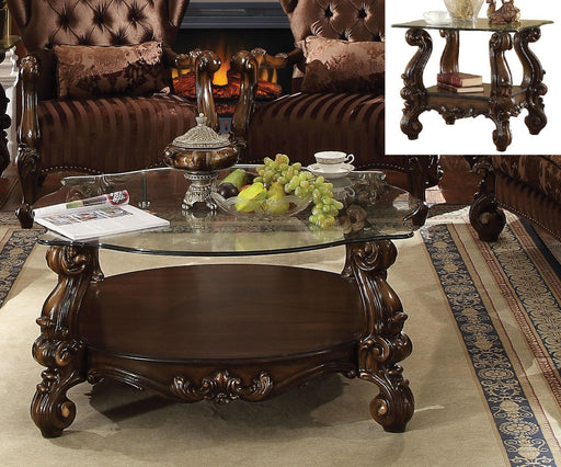 Versailles Cherry Oak & Clear Glass Coffee Table - Premium Coffee Table from ACME East - Just $953.55! Shop now at Furniture Wholesale Plus  We are the best furniture store in Nashville, Hendersonville, Goodlettsville, Madison, Antioch, Mount Juliet, Lebanon, Gallatin, Springfield, Murfreesboro, Franklin, Brentwood